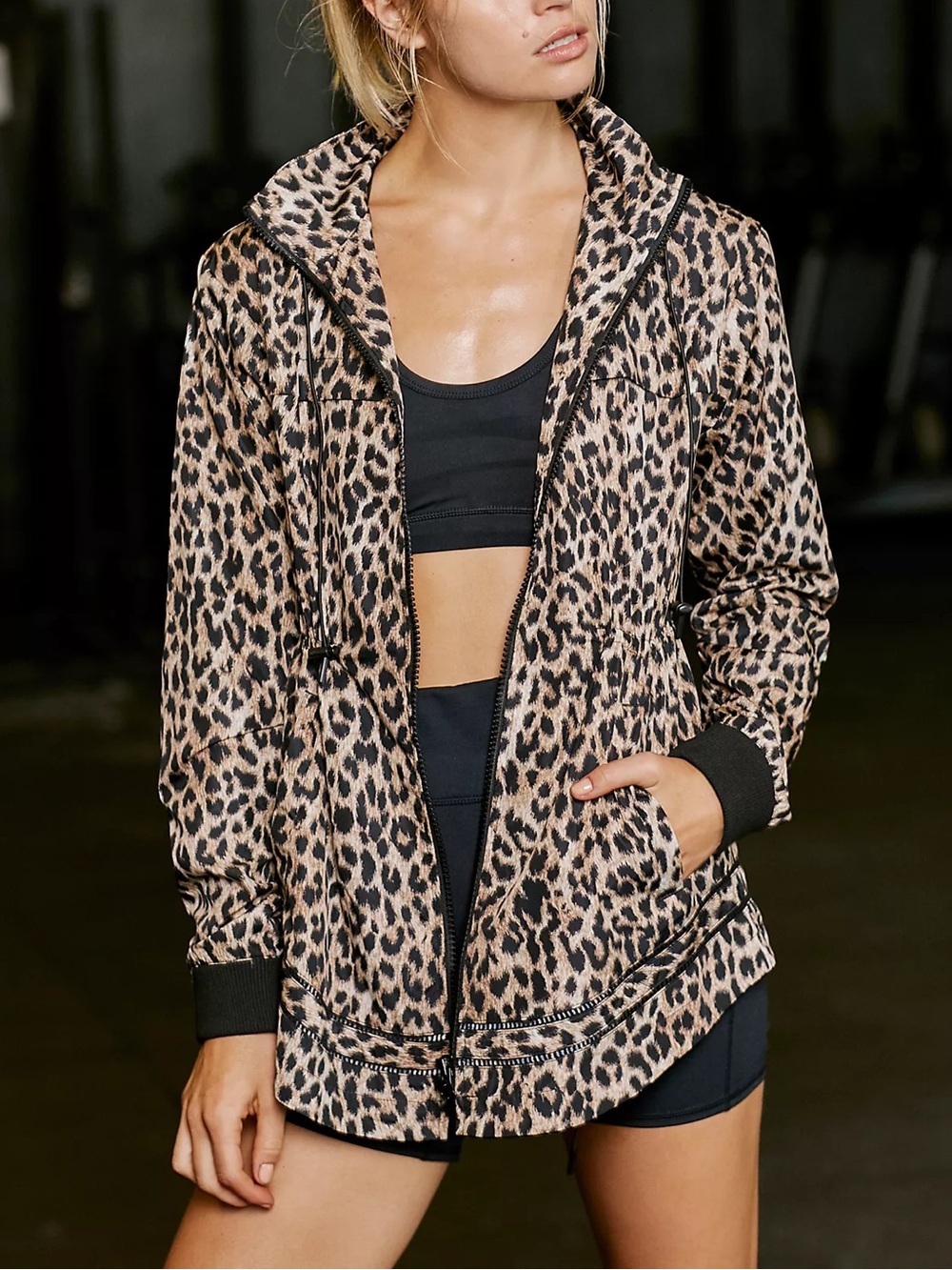 Free People The Upside Leo Ash Jacket Leopard size Medium / US 8